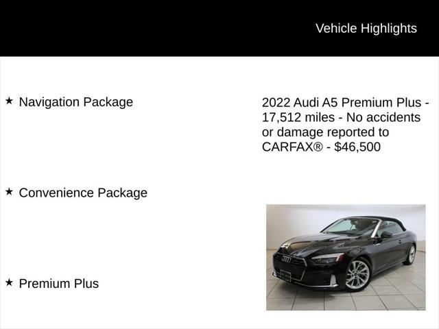 used 2022 Audi A5 car, priced at $46,500