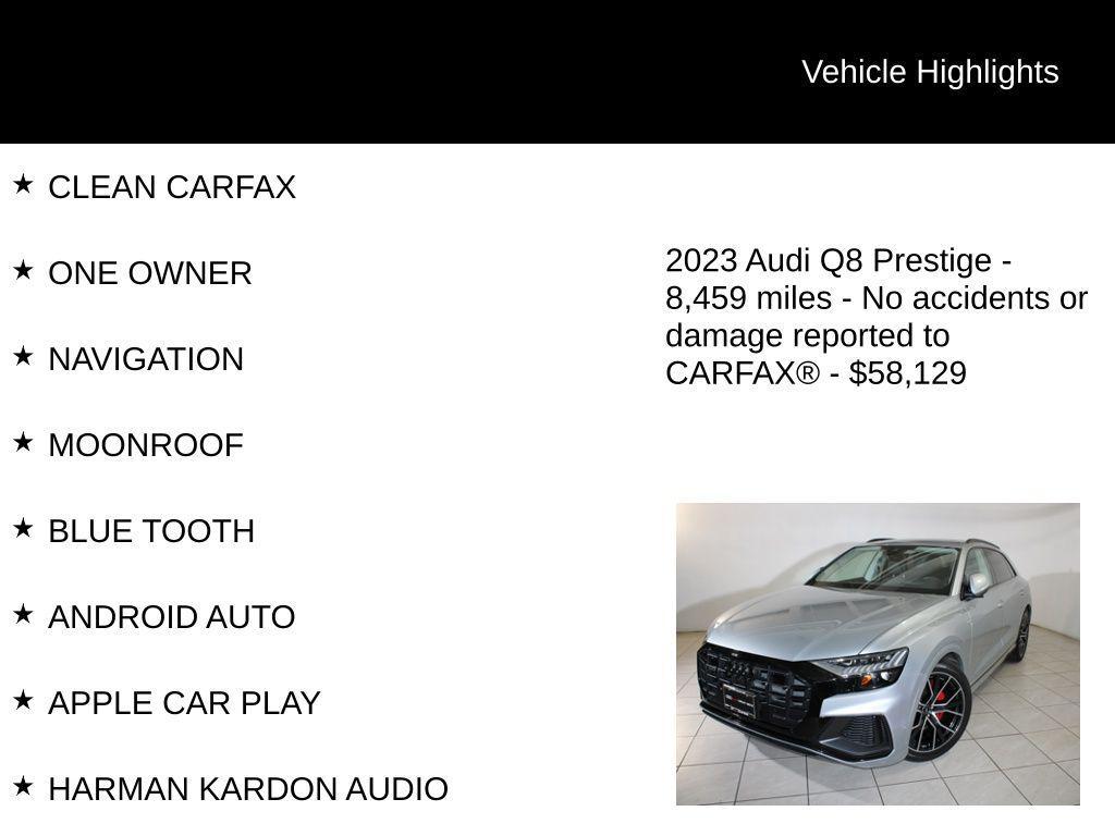 used 2023 Audi Q8 car, priced at $58,129