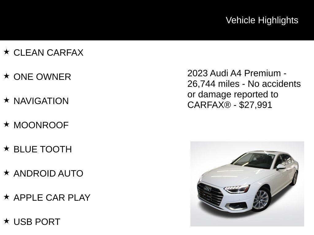 used 2023 Audi A4 car, priced at $27,991