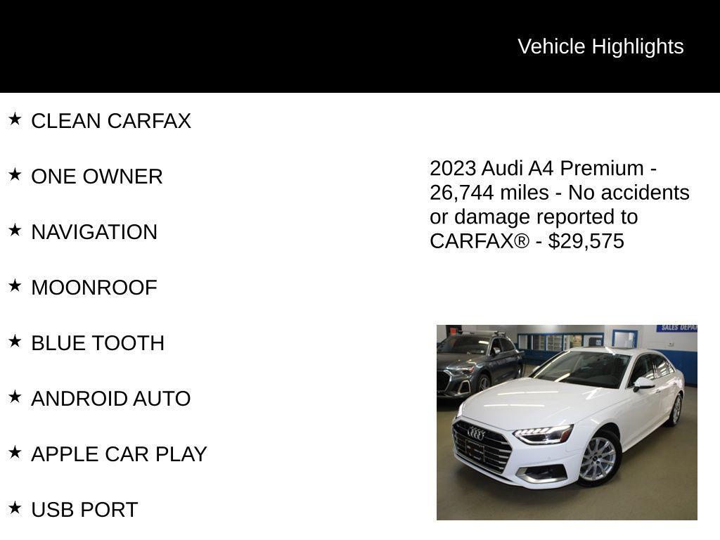 used 2023 Audi A4 car, priced at $29,575