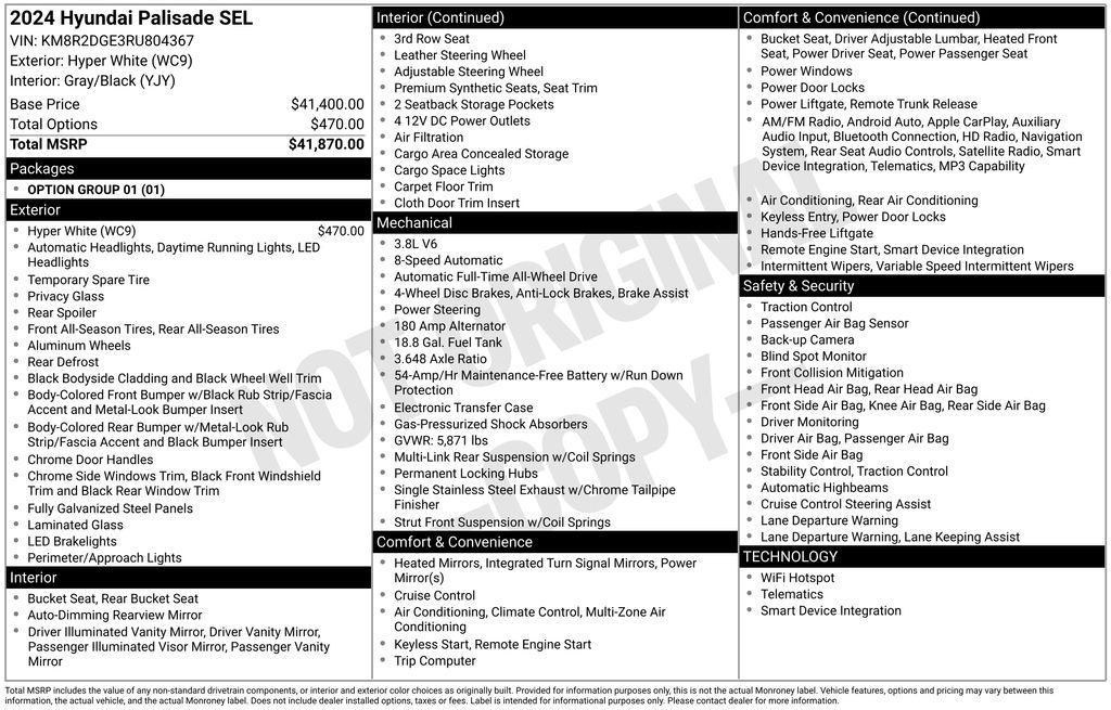 used 2024 Hyundai Palisade car, priced at $33,700