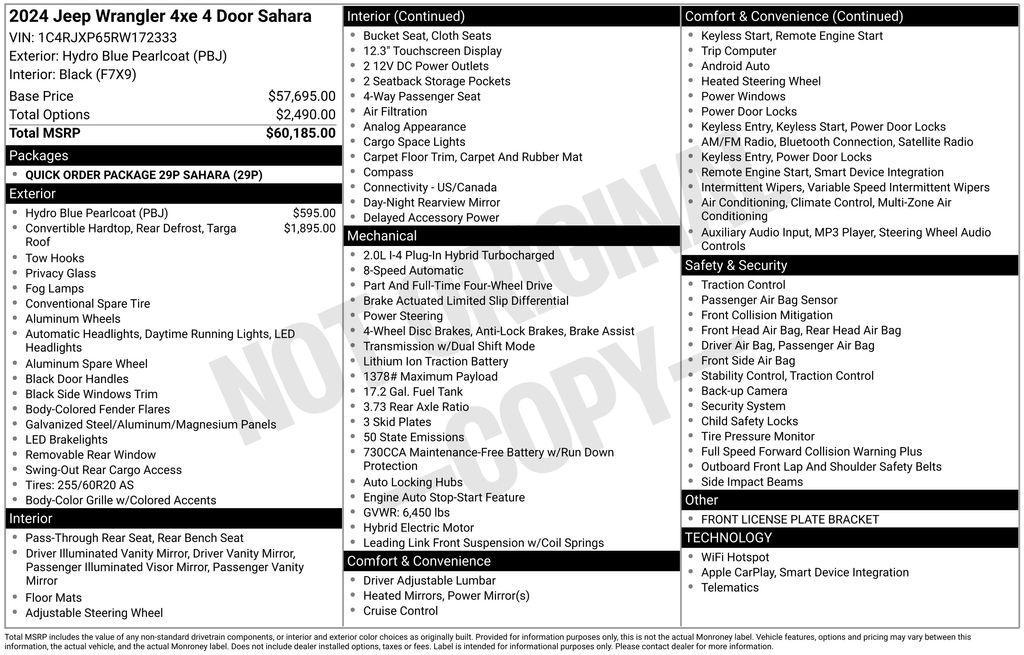 used 2024 Jeep Wrangler 4xe car, priced at $33,000