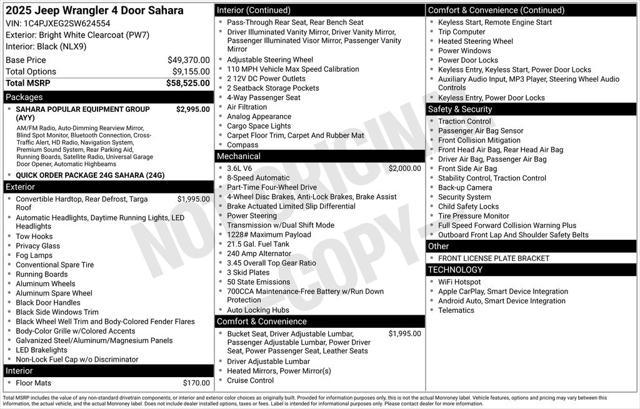 new 2025 Jeep Wrangler car, priced at $52,547