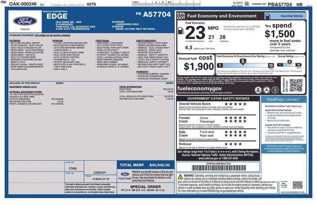 used 2023 Ford Edge car, priced at $24,500