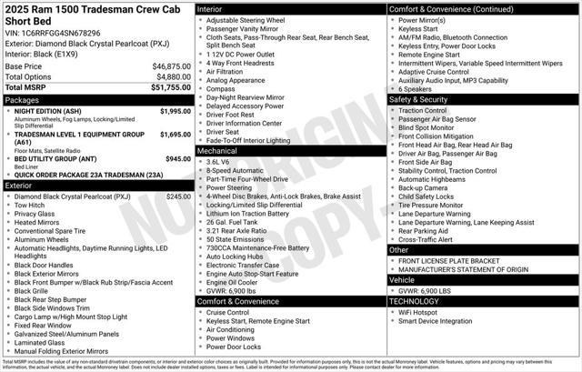 new 2025 Ram 1500 car, priced at $46,631