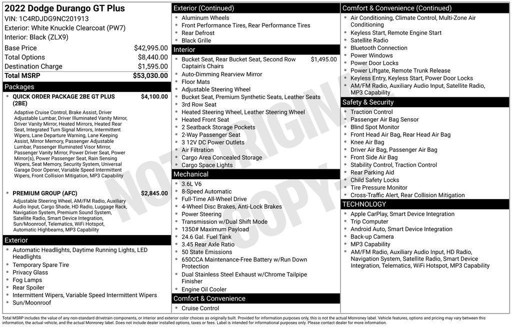 used 2022 Dodge Durango car, priced at $30,900