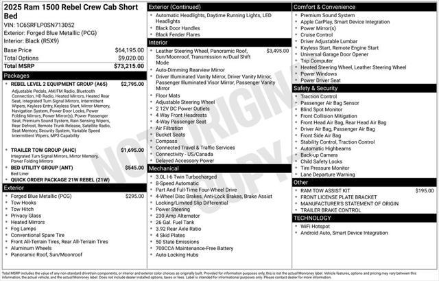new 2025 Ram 1500 car, priced at $67,168