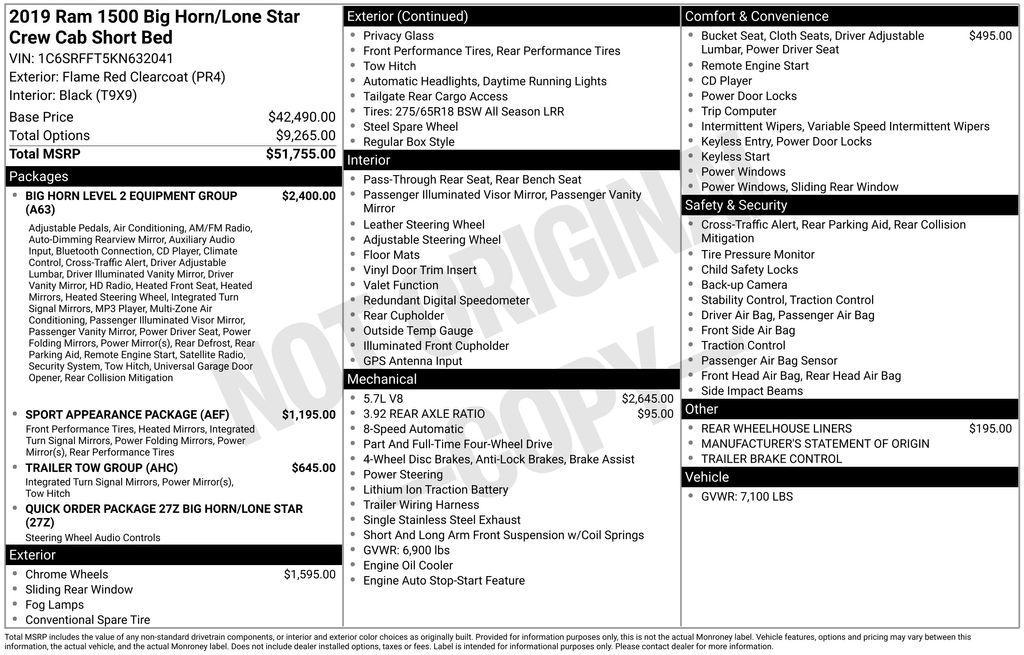 used 2019 Ram 1500 car, priced at $28,000