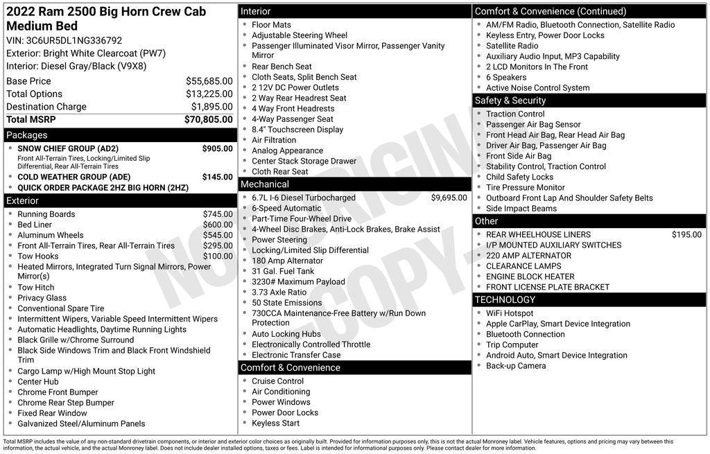 used 2022 Ram 2500 car, priced at $46,500