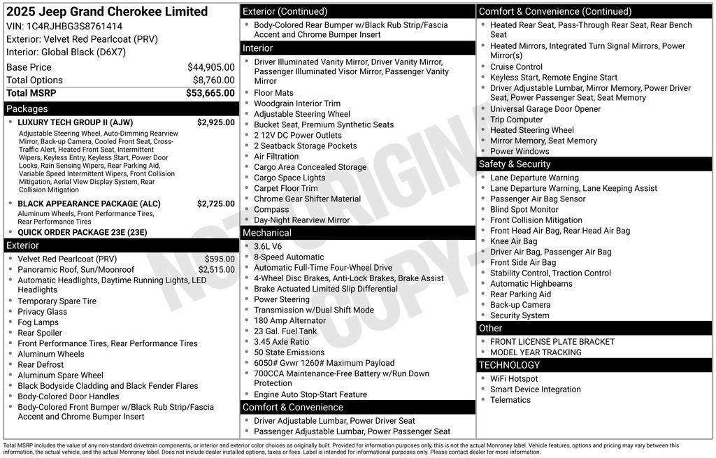 new 2025 Jeep Grand Cherokee car, priced at $48,957