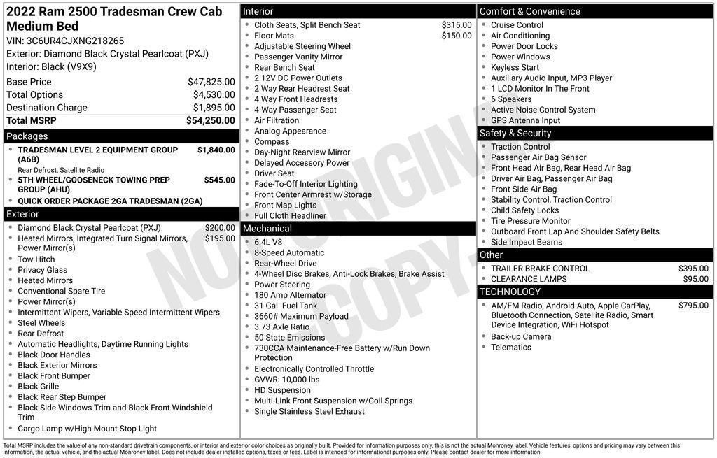 used 2022 Ram 2500 car, priced at $30,000