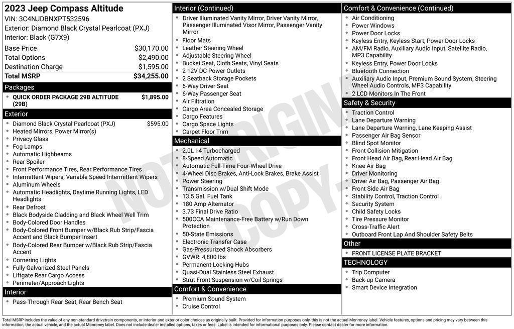 used 2023 Jeep Compass car, priced at $23,800