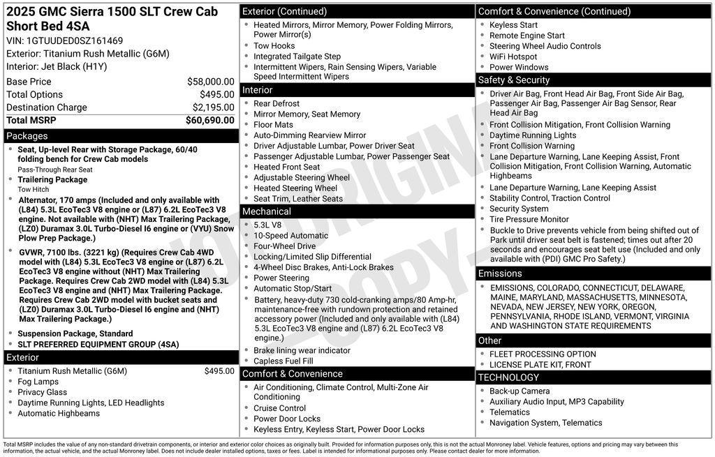 used 2025 GMC Sierra 1500 car, priced at $46,500