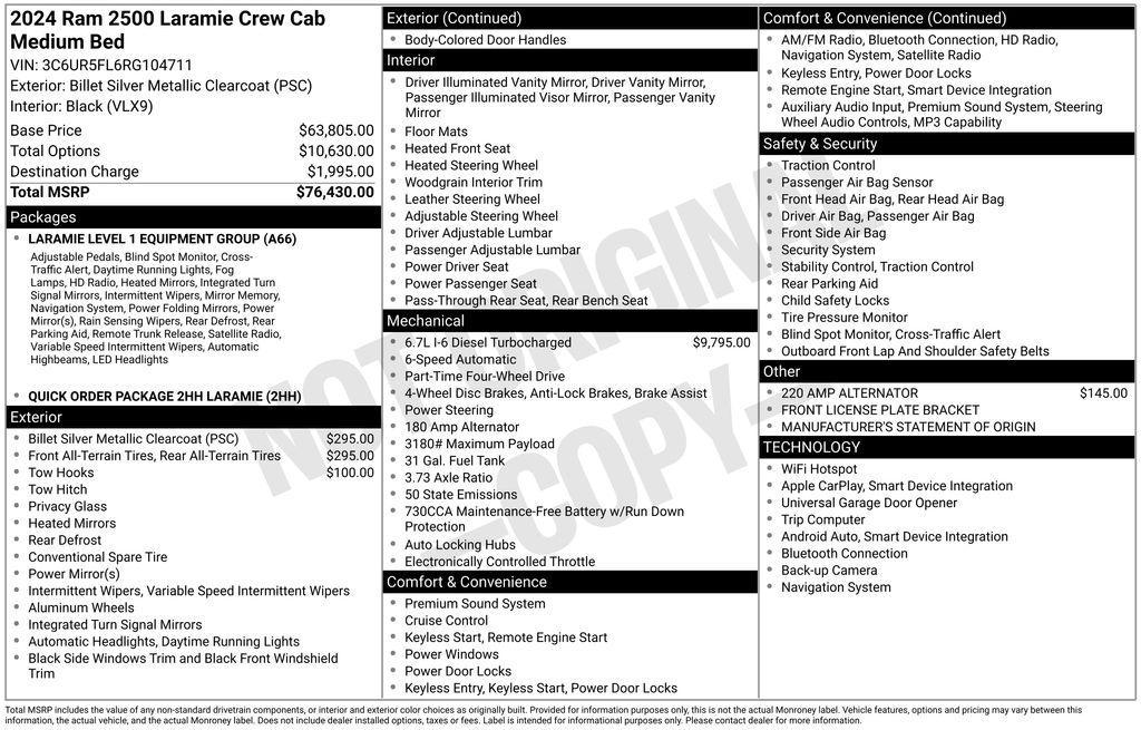 used 2024 Ram 2500 car, priced at $57,250