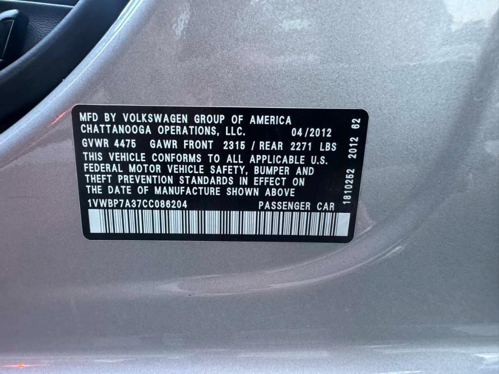 used 2012 Volkswagen Passat car, priced at $5,988