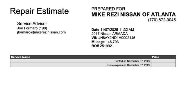 used 2017 Nissan Armada car, priced at $12,888