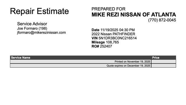 used 2022 Nissan Pathfinder car, priced at $20,888