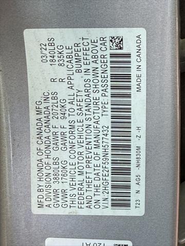 used 2022 Honda Civic car, priced at $19,891