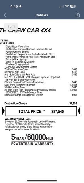used 2024 Ram 1500 car, priced at $60,000