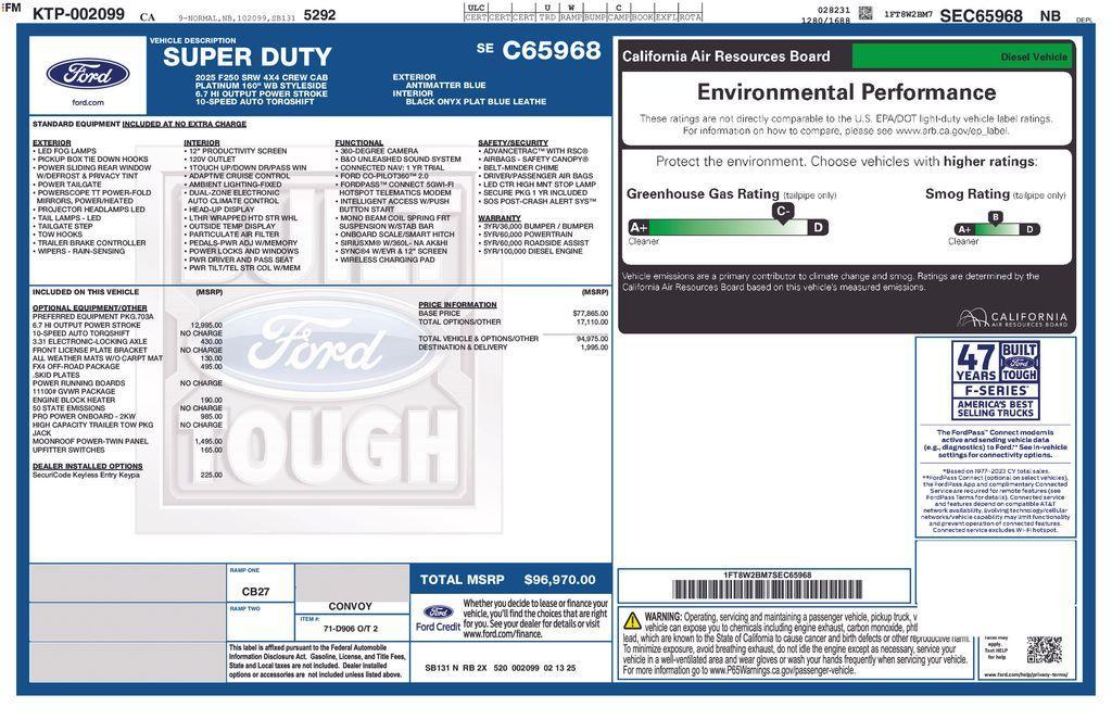 new 2025 Ford F-250 car, priced at $96,970