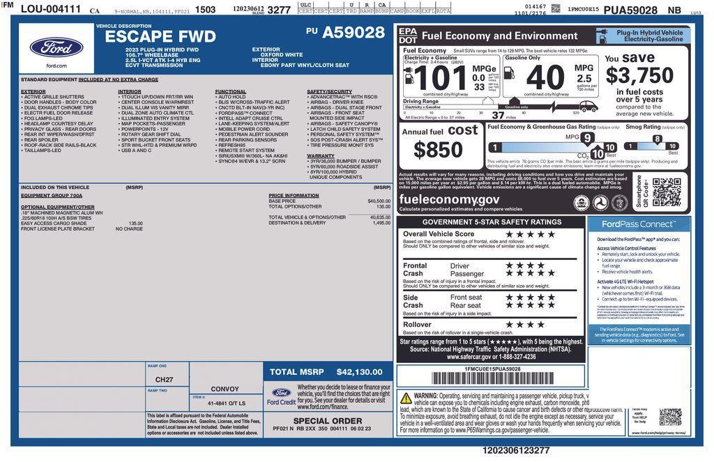 used 2023 Ford Escape car, priced at $27,000