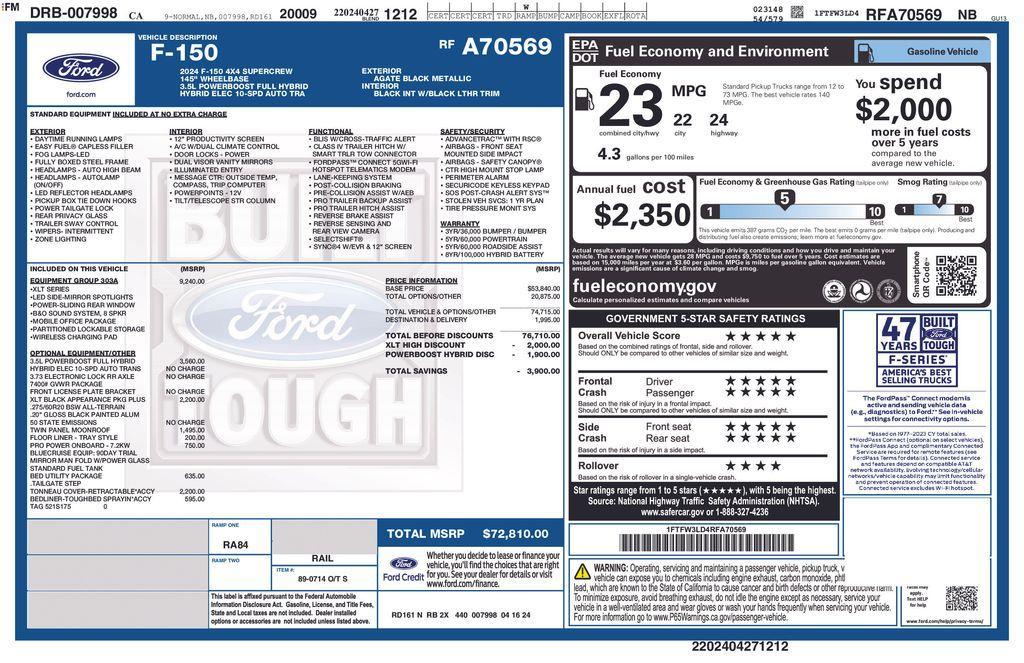 used 2024 Ford F-150 car, priced at $53,600
