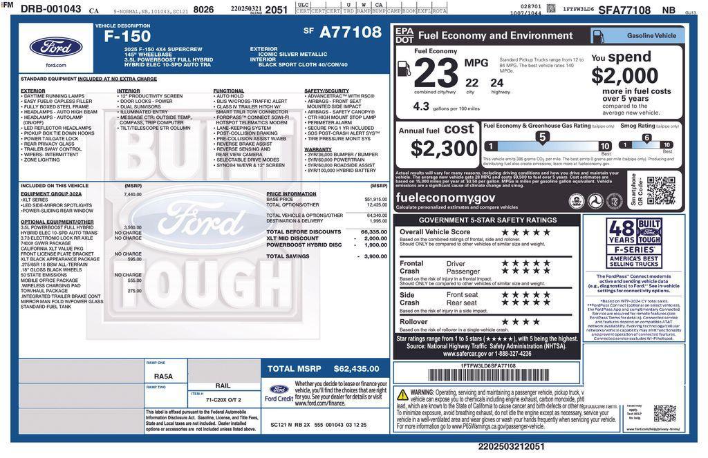 new 2025 Ford F-150 car, priced at $56,199