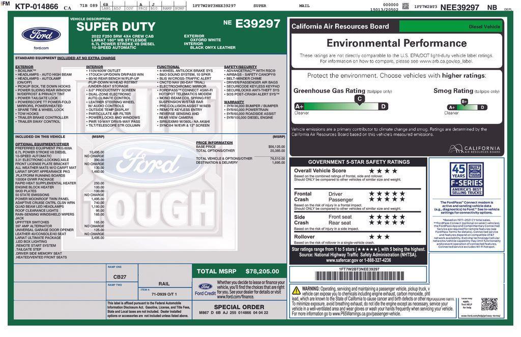 used 2022 Ford F-250 car, priced at $75,000