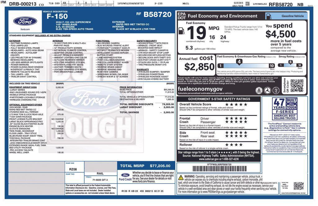 new 2024 Ford F-150 car, priced at $140,713