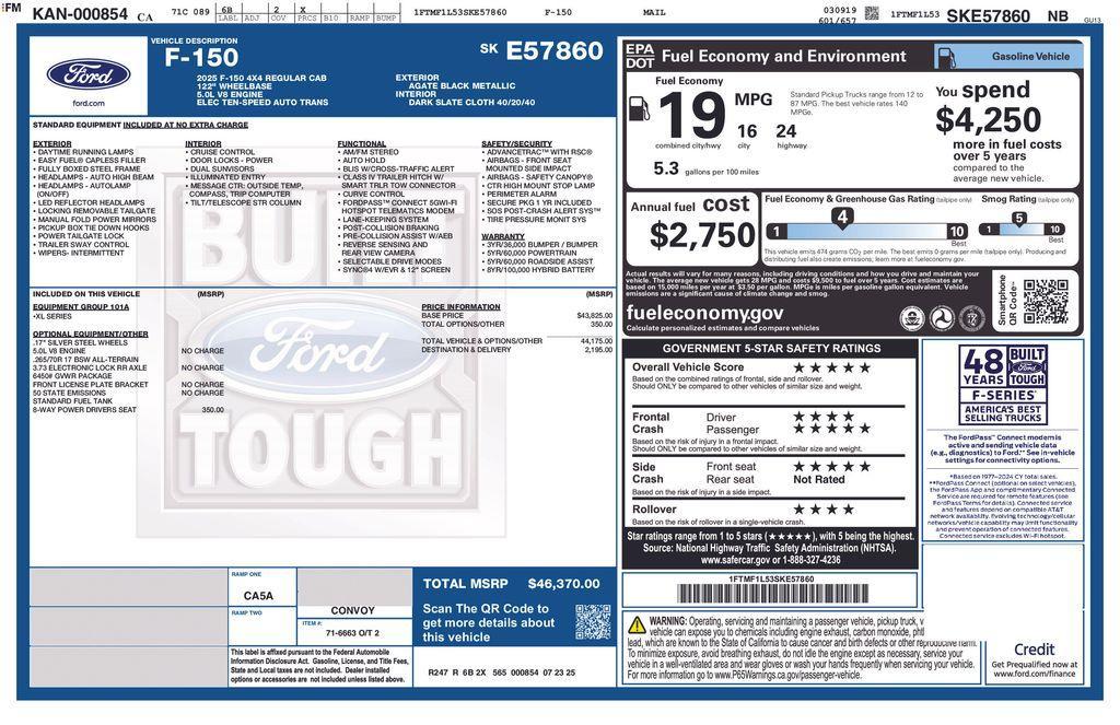 new 2025 Ford F-150 car, priced at $76,365