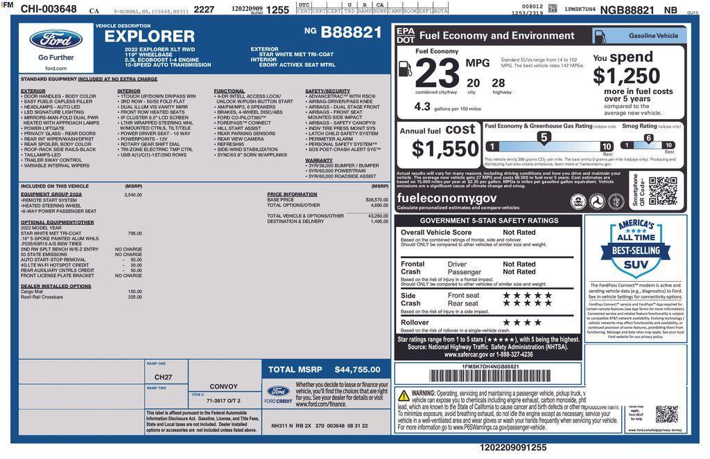 used 2022 Ford Explorer car, priced at $27,100