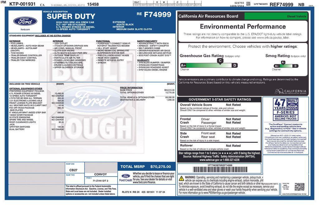 new 2024 Ford F-250 car, priced at $63,970
