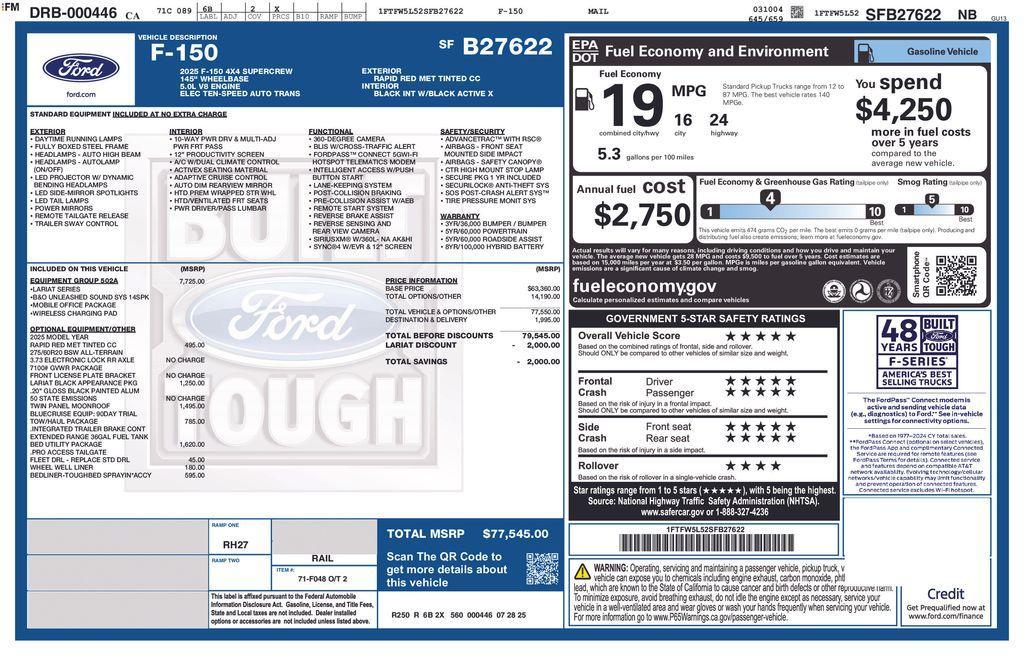 new 2025 Ford F-150 car, priced at $141,495