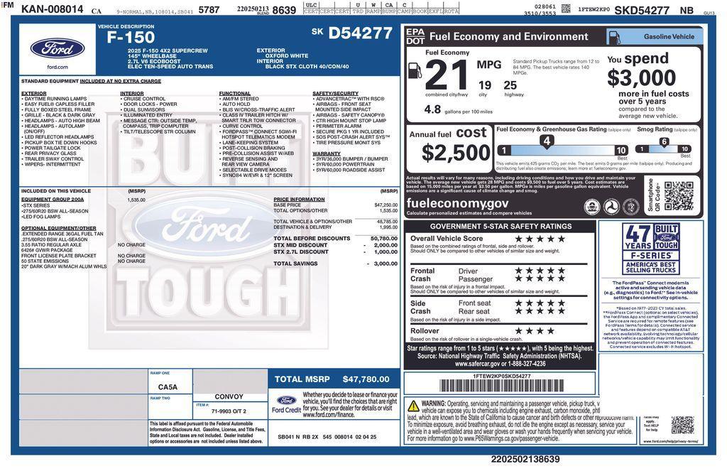 new 2025 Ford F-150 car, priced at $44,328