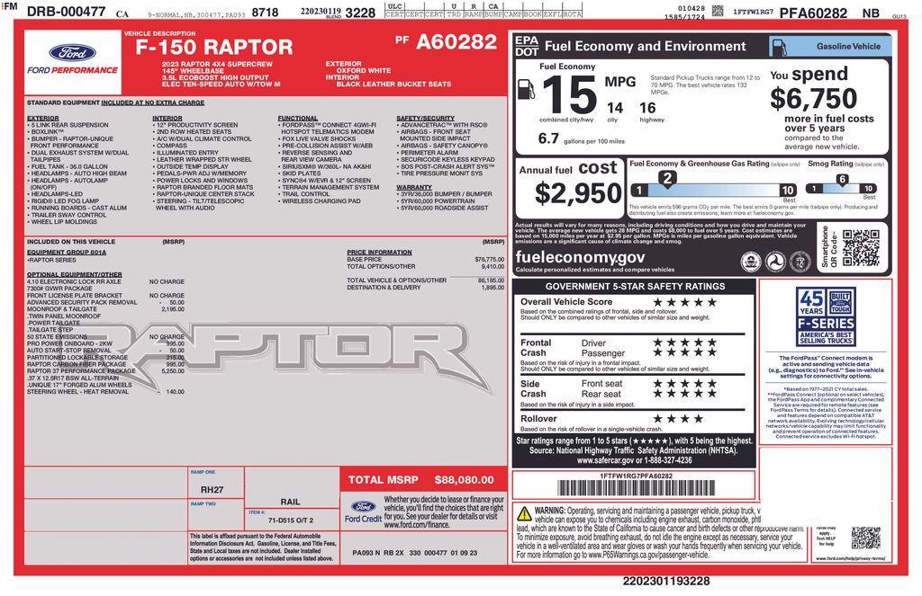 used 2023 Ford F-150 car, priced at $77,000