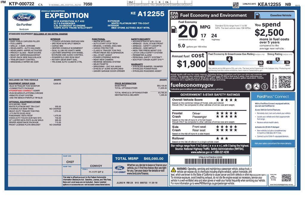 used 2019 Ford Expedition car, priced at $27,500