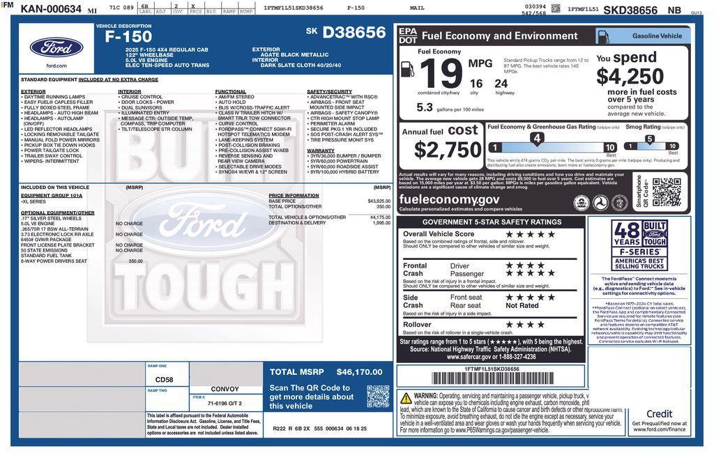 new 2025 Ford F-150 car, priced at $76,165