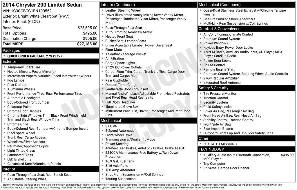 used 2014 Chrysler 200 car, priced at $9,900