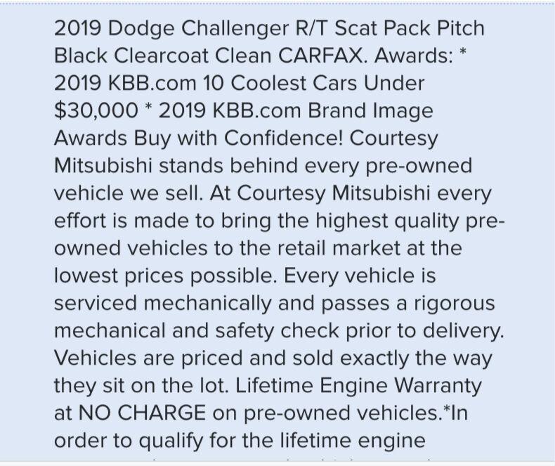 used 2019 Dodge Challenger car, priced at $43,999