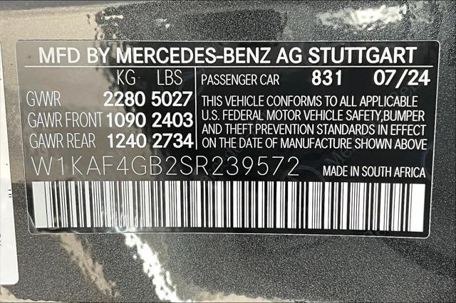 new 2025 Mercedes-Benz C-Class car, priced at $51,495