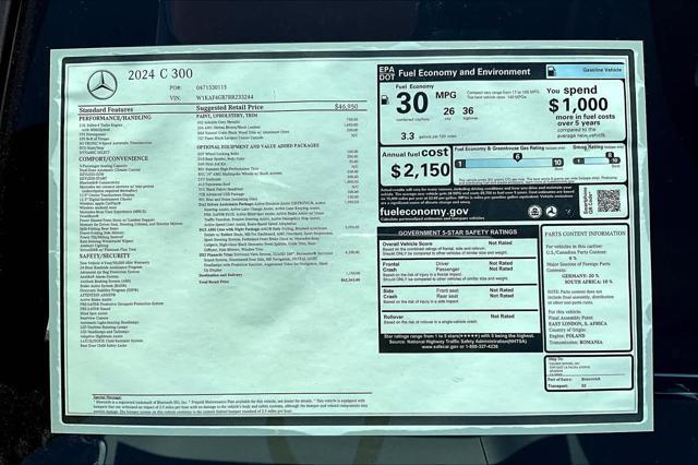 new 2024 Mercedes-Benz C-Class car, priced at $62,565