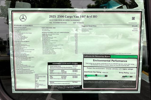 new 2025 Mercedes-Benz Sprinter 2500 car, priced at $65,397