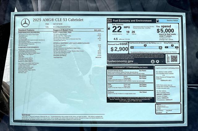 new 2025 Mercedes-Benz AMG CLE 53 car, priced at $88,165