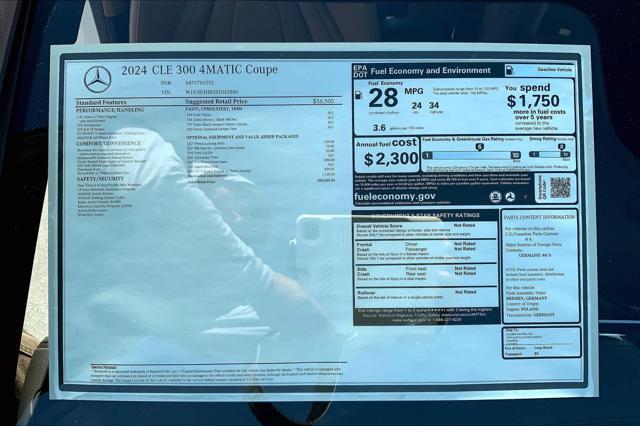 new 2024 Mercedes-Benz CLE 300 car, priced at $58,565