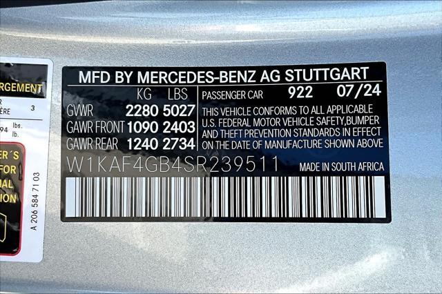 new 2025 Mercedes-Benz C-Class car, priced at $51,655