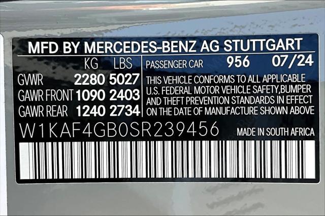 new 2025 Mercedes-Benz C-Class car, priced at $57,305