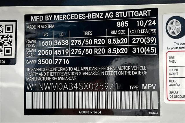 new 2025 Mercedes-Benz G-Class car, priced at $182,650