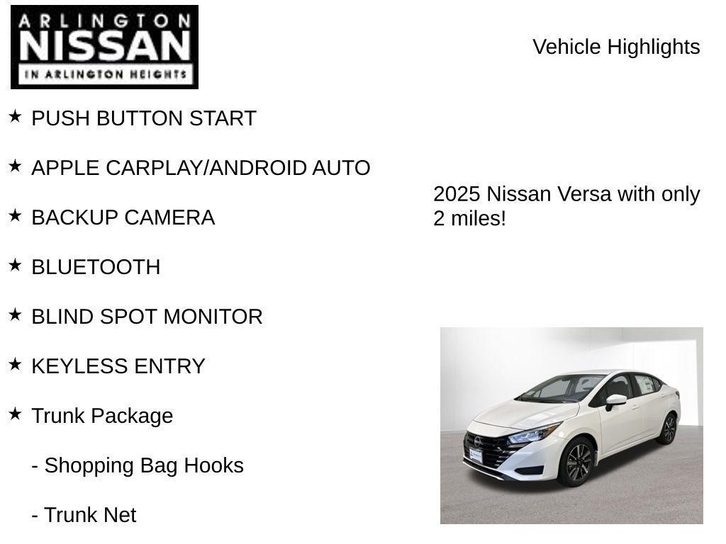 new 2025 Nissan Versa car, priced at $18,400