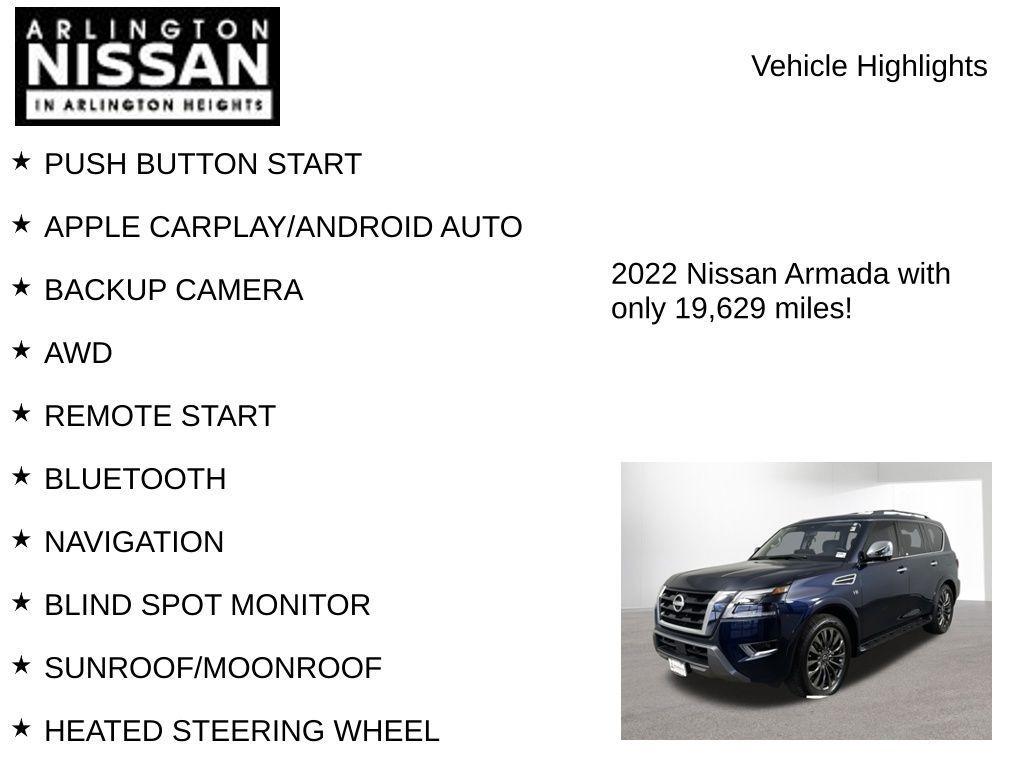 used 2022 Nissan Armada car, priced at $41,995