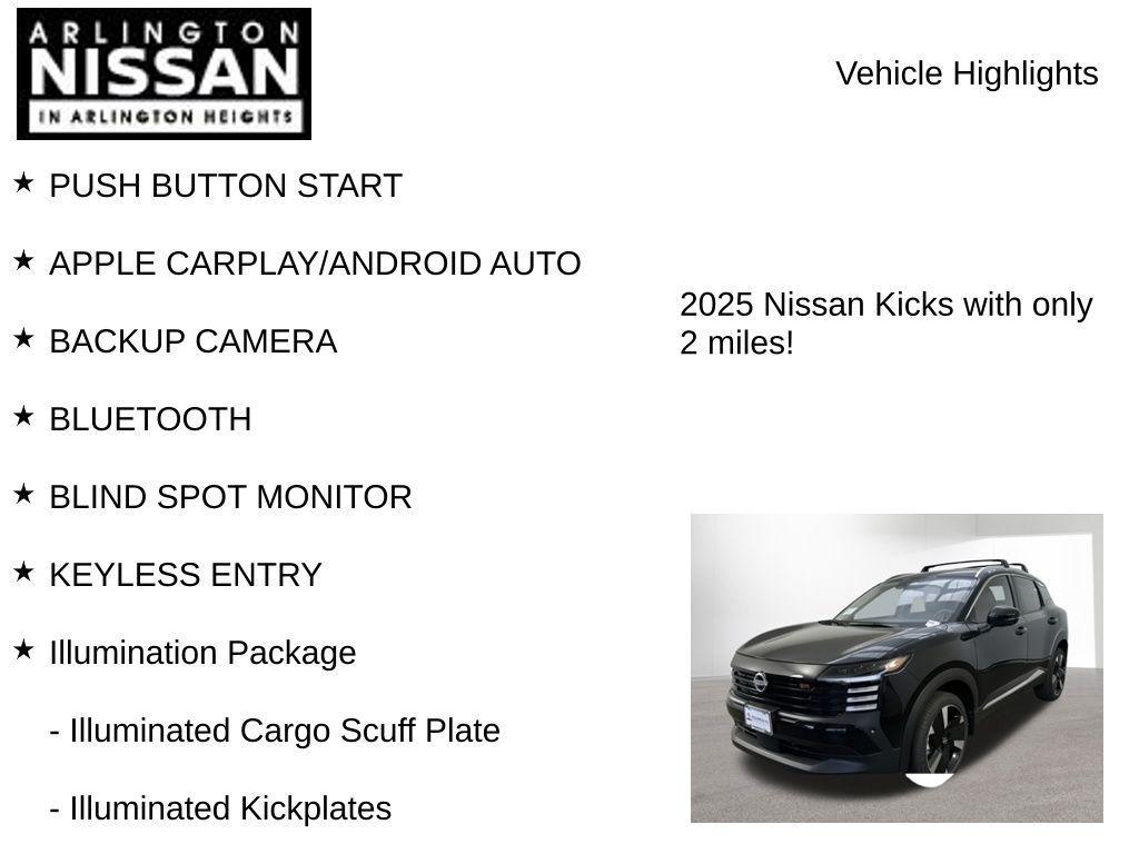 new 2025 Nissan Kicks car, priced at $23,663